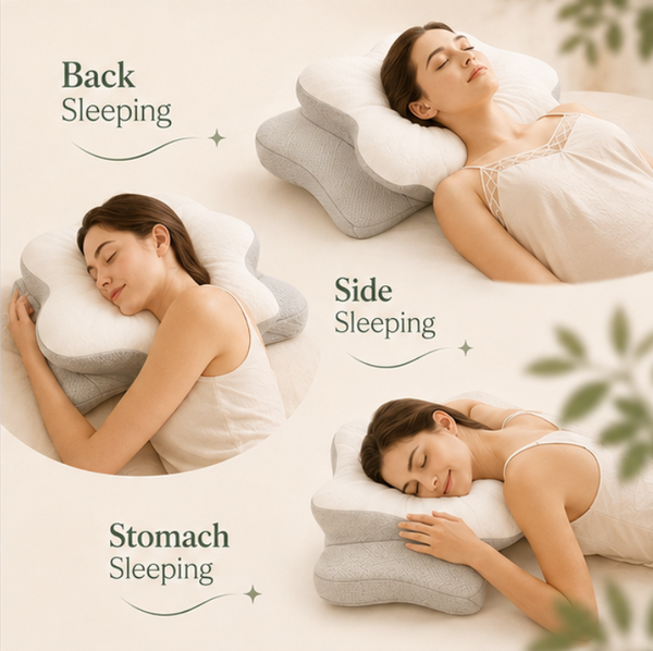 Aploomb Ultra Contour Pillow, angled view showing contour shape