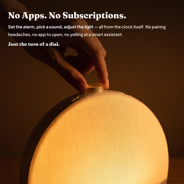 No Apps. No Subscriptions. — control everything from the clock itself