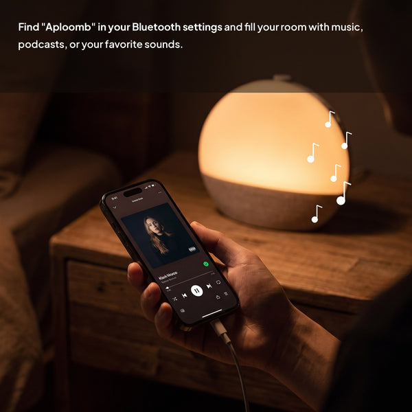 Find Aploomb in your Bluetooth settings and stream music