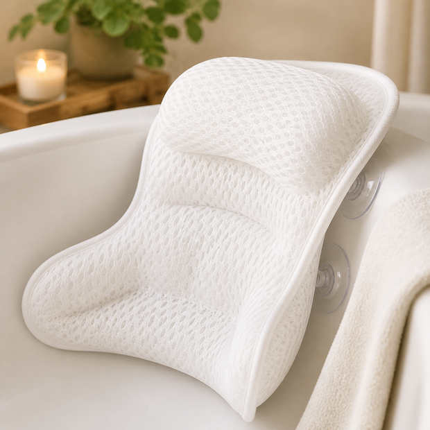 Aploomb Wave Bath Pillow - Mesh and suction detail