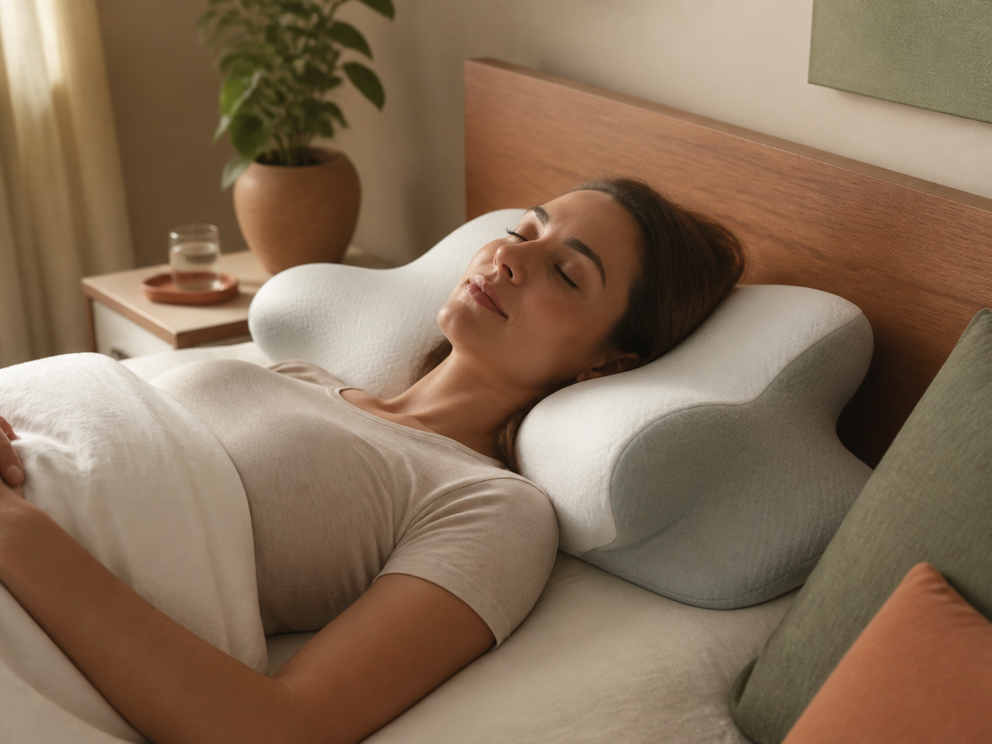 Aploomb Ultra Contour Relief Pillow in use image