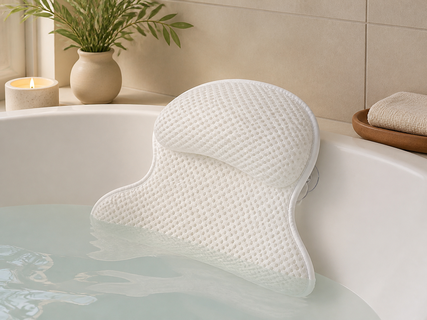 Aploomb Wave Bath Pillow in use image
